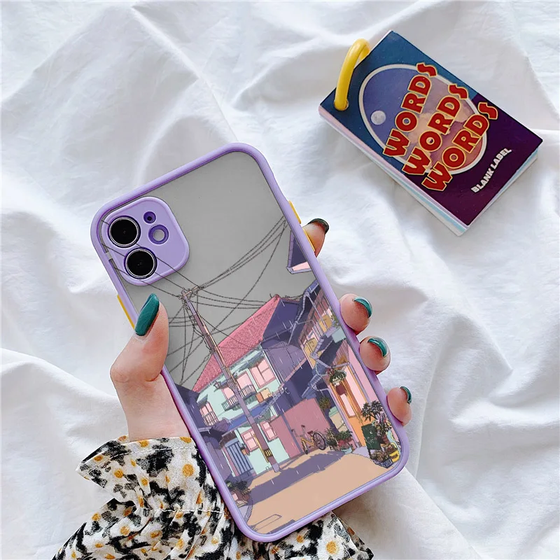 Anime Hand Painted House scenery Case For iPhone 5