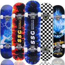 

Skateboard Double Rocker 80cm young adult Longboard Complete Teenagers Skate Board Maple Deck With Bearings Wheels