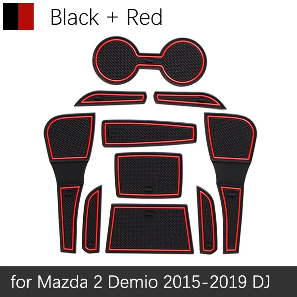 Противоскользящими резиновыми затворный слот подставка под кружку, для Mazda 2 Demio DJ Mazda2 Салонные подложки аксессуары наклейки для автомобиля - Название цвета: Red