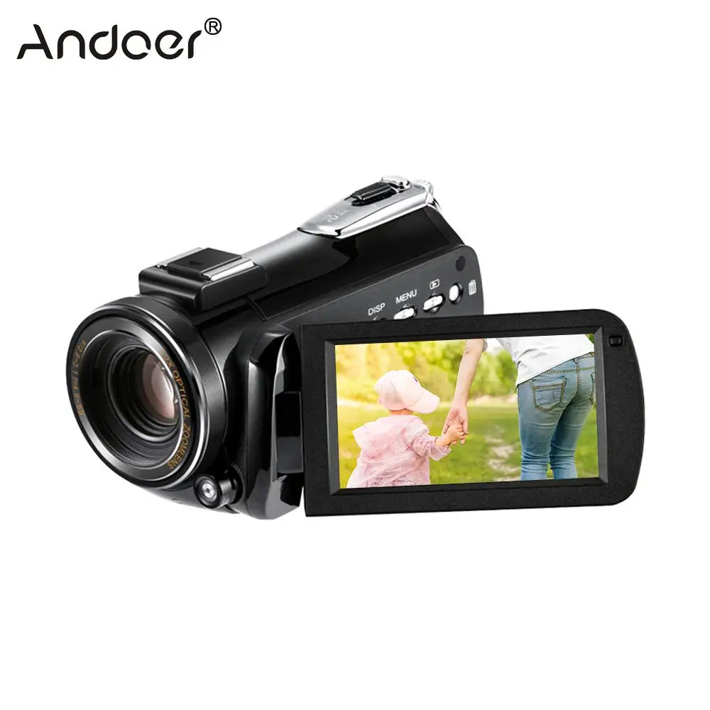 

Andoer AC5 4K UHD 24MP Digital Video Camera 3.1" IPS Touchscreen 12X Optical Zoom Time-Lapse Face Detection Anti-shake Camcorder