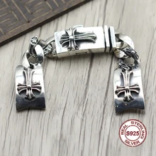 925 наручные часы из стерлингового серебра браслеты личности стиль ретро, Панк крестоносца потраченные высокомерие грубый браслет ювелирные изделия отправить подарок любителю