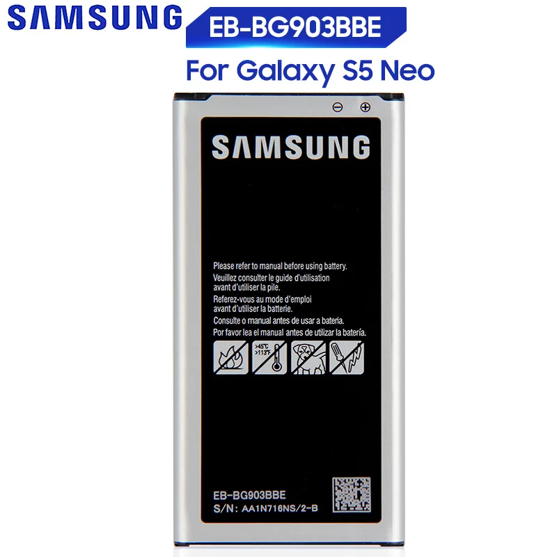 Оригинальный сменный аккумулятор Samsung для Galaxy S5 NEO G903F G903W Оригинальная батарея