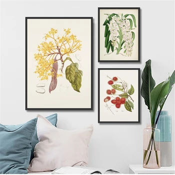 

Canvas Painting Iris Plant Flowers Picture Vintage Poster Coffee Wall Art Prints Wall Pictures for Living Room Kitchen Decor