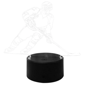 

Ice Hockey Theme 3D Lamp LED Night Light 7 Color Change Press Mood Lamp Christmas Present