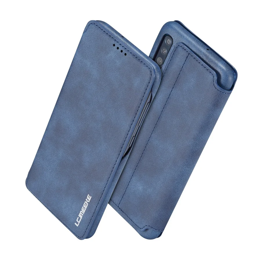 Тонкий кожаный чехол-книжка для samsung Galaxy A20 A20E A30 A40 A50 A70, Ультратонкий Классический чехол для мобильного телефона
