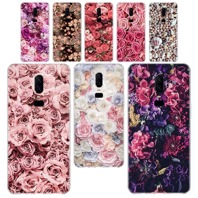 Розовый чехол для телефона с цветами Oneplus 7 7T 8 Pro 6 6T 5T 5 s задняя крышка One plus 3T Coque Fundas