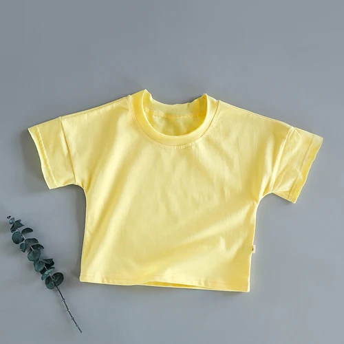 Детские летние футболки из мягкого хлопка с короткими рукавами и рисунком фруктов Детские футболки с короткими рукавами - Цвет: Небесно-голубой