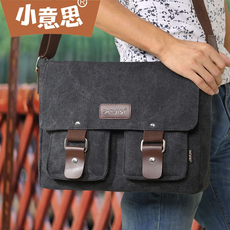 

New Style Men Single-shoulder Canvas Bag Casual Shoulder Bag Schoolbag