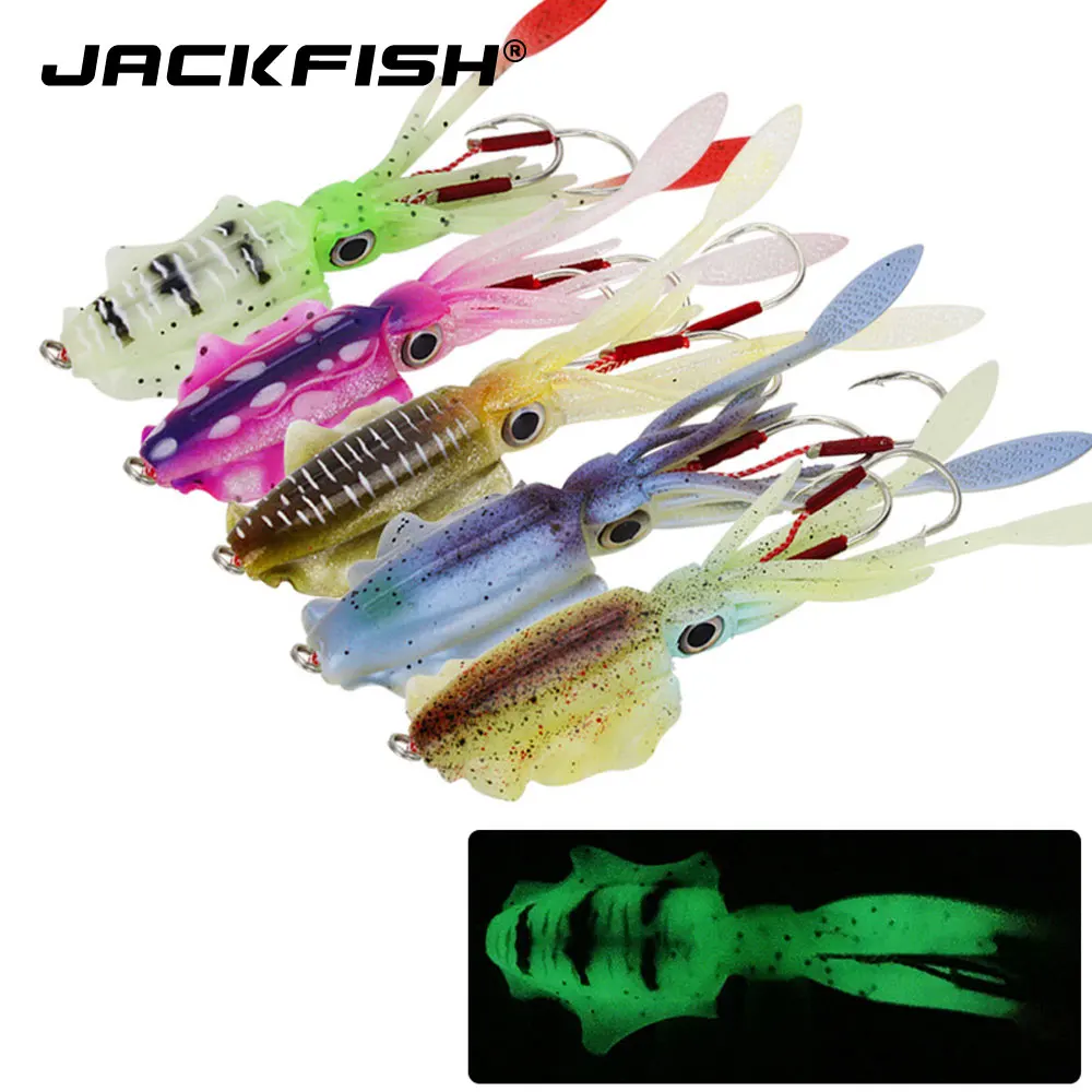 JACKFISH мягкая светящаяся рыболовная приманка 20 г/60 г осьминог Каламар рыба морской