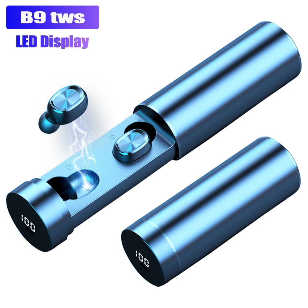 B9 наушники вкладыши TWS с Беспроводной 8D Hi Fi Bluetooth 5 0 спортивные микрофоном