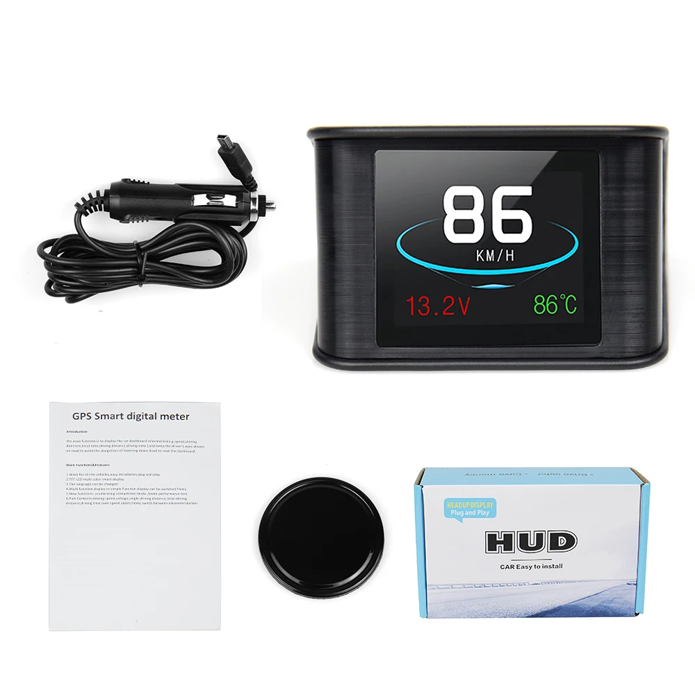 For Car Safety T600 Head Up Display Auto OBD2 GPS Computer Car Digital OBD Driving Speedometer Mileage Fuel Voltage Temperature