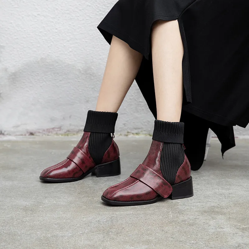 MORAZORA/ г., лидер продаж, Модные ботильоны из натуральной кожи Осенняя обувь высокого качества на среднем каблуке с квадратным носком женские ботинки