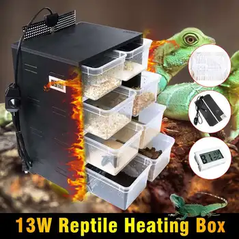 

13W 4 Layers Integrated Pet Reptiles Breeding Box PVC Acrylic Feeding Box Case Terrarium with Hating Pad Temperature Display
