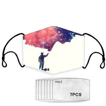 

Space Galaxy Print Men Women Kids Masks with 7 Filters Clothing Accessories Dustproof Mouth Mask Breathable Face Mouth Masks