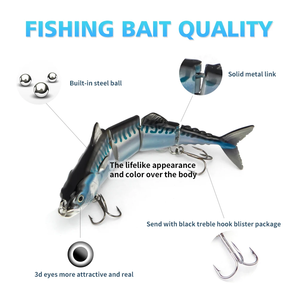 4 section tuna lure Swimbait 15cm 31g Free Sample Fishing lures Hard Jointed Bass Fishing Lures for Saltwater and Freshwater