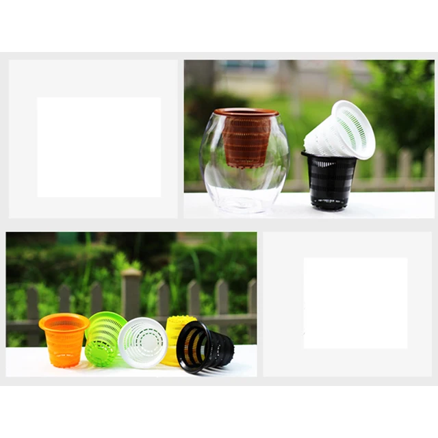 4Db 16 X 15 Cm Magasságú Háló Edényháló Csésze Ültetési Kosár Hidroponikus Növény Termesztése Kerti Szerszámok - Fehér Fekete - Image 6