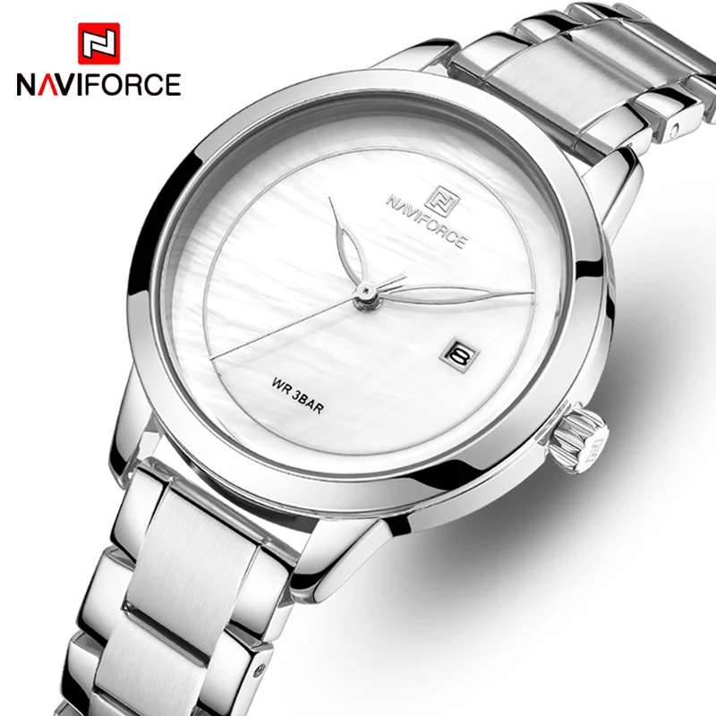 NAVIFORCE простые женские часы для девочек Кварцевые водонепроницаемые наручные часы повседневные модные мужские часы женские Reloj Mujer