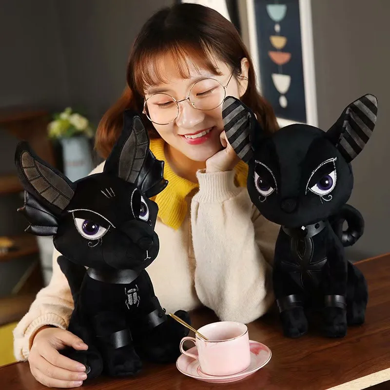 Gothic All Black Devil Animals Plush Toys Monsters Black Unicorn Hydra Snake Anubis Pentacle Elephant Rabbit Stuffed Dolls Kids Friends Gift  (9)