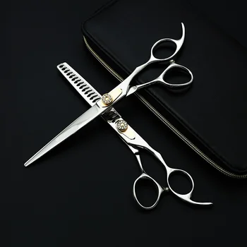 

Professional Japan 440c 7.5 inch pet dog grooming scissors set cutting+thinning shears thinning rate about 25%-30%