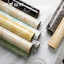 Grueso patrón de mármol autoadhesivo papel pintado cocina baño impermeable a prueba de aceite pegatina Mesa bar encimera pared reacondicionado