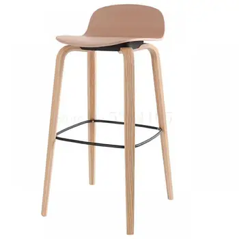 

Bar stool high stool bar stool ins Nordic modern minimalist solid wood home creative bar chair