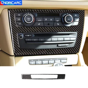 

Car Styling Carbon Fiber Console Multifunctional Buttons Decoration Frame Cover For BMW X1 E84 2011-2015 Interior Sticker Trim