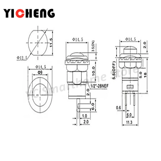 6 stücke Selbst-Lock /Momentary Taster Schalter DS228 DS428 12mm OFF- ON  Push Button Schalter 3A /125VAC 1,5 A/250VAC DS-228 DS-428 - AliExpress