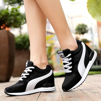 

Height Increasing Sneakers Women 2018 Platform Wedges Shoes Ladies Trainers Shoes Woman White Chunky Sneakers bambas mujer