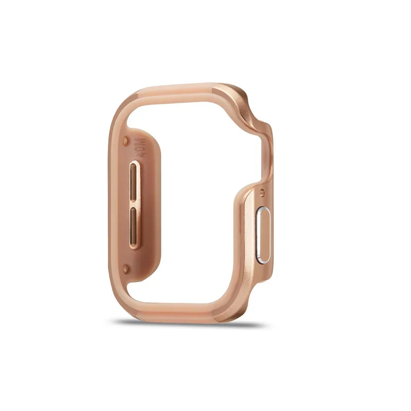 Совместимость с Apple Watch Series 5 Чехол 44 мм алюминиевый сплав прочный защитный противоударный чехол бампер крышка для iWatch 4 40 мм - Color: rose gold