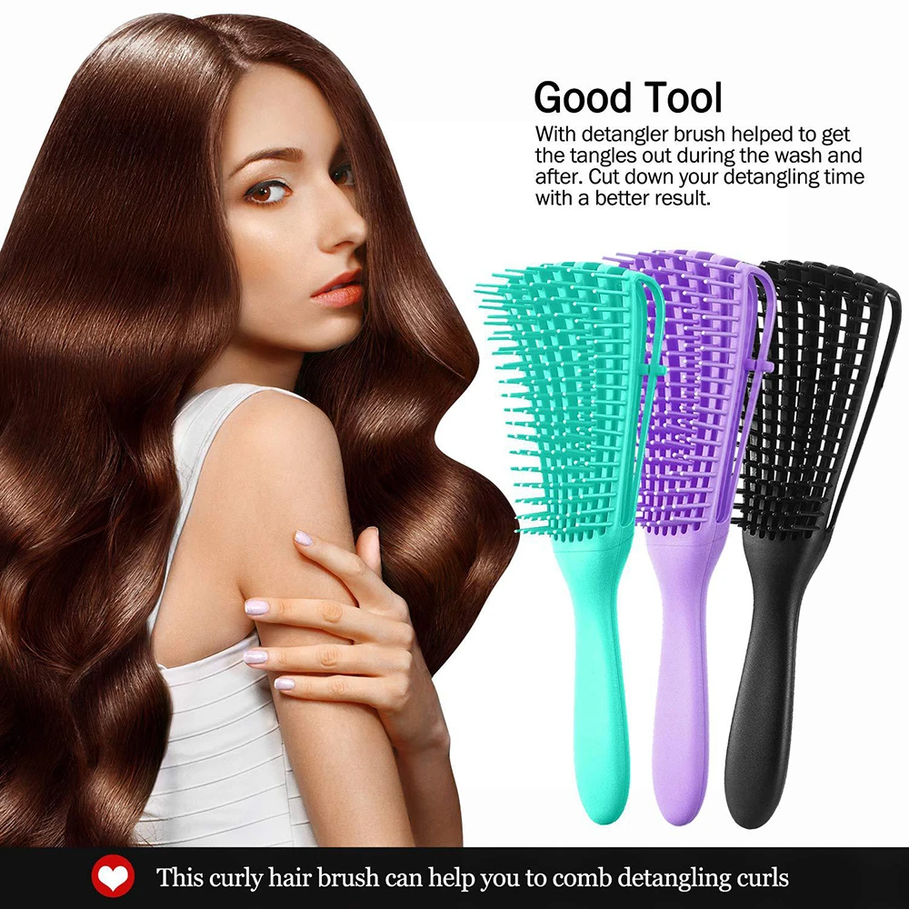 Hair Brush Comb Scalp Antistatic Styling Tools For Women Menblack