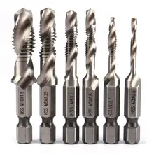 1/4 hss mudança rápida hex M3-M10 parafuso torneira brocas torneiras bancada deburr conjunto métrica combinação bit aço de alta velocidade