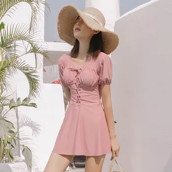 

Swimwear Women Plus Size Swimsuits One Piece Swimming Suit For Swim Sexy Swimsuit New Female 2019 Ins Short Long Sleeve Hot