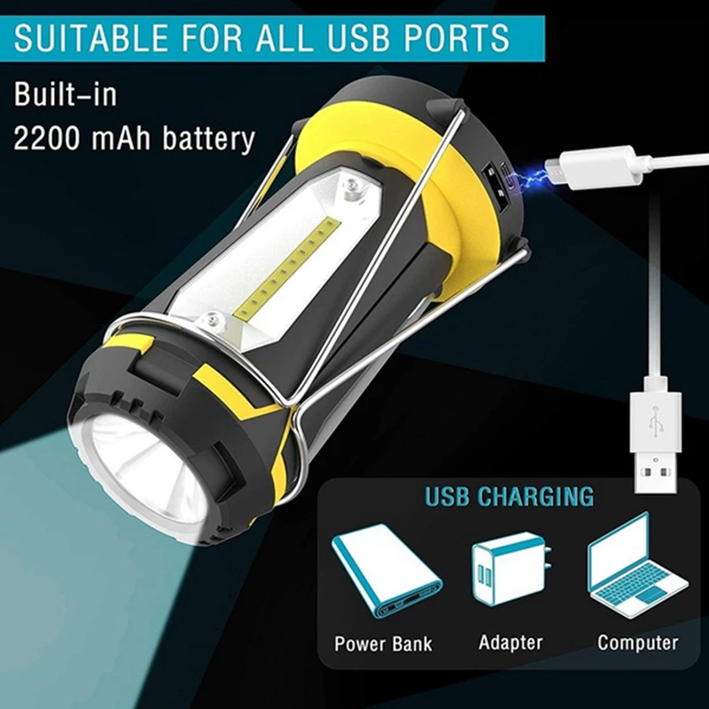 Bumlon COB рабочий светильник светодиодный фонарь для кемпинга Многофункциональный светильник-вспышка для палатки лампа USB перезаряжаемая RL21-0055