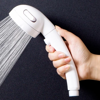 

Adjustable Handheld Shower Head High Pressure Chrome 3 Spary Setting With ON/OFF Pause Switch Water Saving