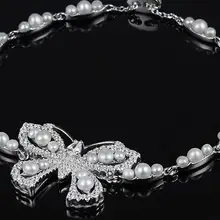 925 пробы серебряный Элегантный CZ браслет с бабочками из кристаллов Регулируемая цепь насекомые браслеты натуральный пресноводный жемчуг браслет