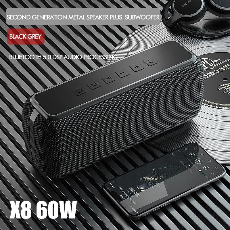 60W TWS Wireless Bluetooth Portable Speaker 15H Playing Time IPX5 Waterproof 3D Bass Outdoor Subwoofer Speaker For Phone PC 60W TWS Wireless Bluetooth Portable Speaker 15H Playing Time IPX5 Waterproof 3D Bass Outdoor Subwoofer Speaker For Phone PC
