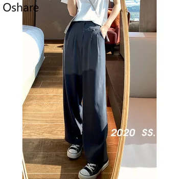 

NEW 2020 Summer New Pants Women Fashion Casual Solid Long Trousers High Waist Pleated Loose Clothing Trousers