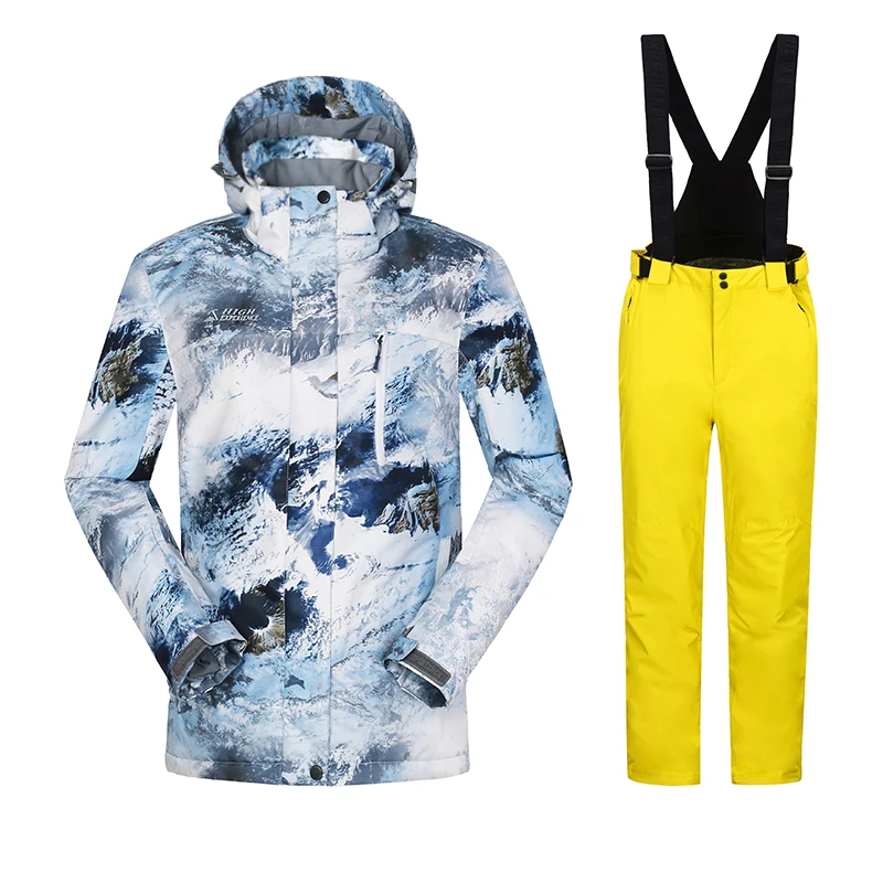 Горнолыжный костюм мужской，сноуборд，лыжный костюм мужской，куртка мужская зимняя， лыжный костюм，горнолыжный костюм，лыжи,лыжная куртка,зимний костюм, горнолыжная куртка мужская,костюм горнолыжный,куртка горнолыжная - Color: yellow set