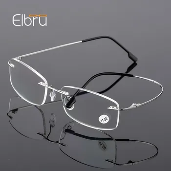 Elbru Ultralight TR90 메모리 티타늄 무테 안경 읽기 남성 및 여성 Presbyopic Eyeglasses + 1.0 + 1.5 + 2.0 to + 3.5 + 4.0