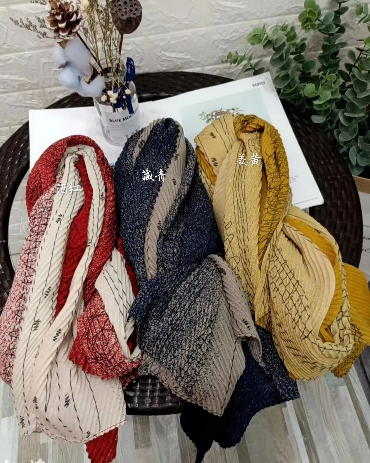 

2019 New Cotton Gradient Print Scarves Shawls Women Crinkle Musical Note Scarf Wrap Muffler Hijab Beach Headband Free Shipping