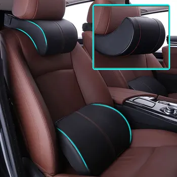 

3D Memory Foam Car Pillows Leather Car Neck Pillow Waist Lumbar Support Rest Headrest Cushion Car Accessories