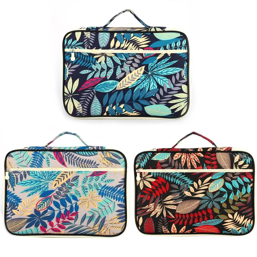

New Style Leaves Pattern Multifunctional A4 Document Storage Bag