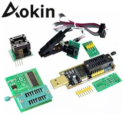 CH341A 24 25 Series EEPROM Flash BIOS USB Programmer Module + SOIC8 SOP8 Test Clip + 1.8V adapter + SOIC8 Adapter DIY KIT