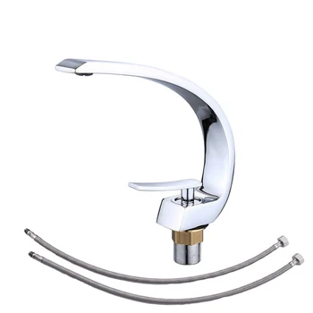 

1PC Copper Face Basin Faucet Household Water Tap Water Mixing Valve Faucet Cold Hot Water Basin Faucet Single-hole Water Tap