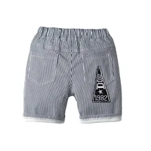 19, новые стильные детские штаны в европейском и американском стиле Модные Брюки-Капри Летние повседневные штаны в полоску для мальчиков эластичные штаны