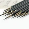 6pcs/lot Chinese Calligraphy Brush Copper Head Hook Line Fine Paint Brush Pen Weasel Mouse Whisker Stone Badger Hair Paint Brush 6