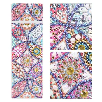 

DIY Mandala Storage Box Special Shaped Diamond Painting 2 Grid Stationery Holder Lockable for Earrings Necklaces Beads