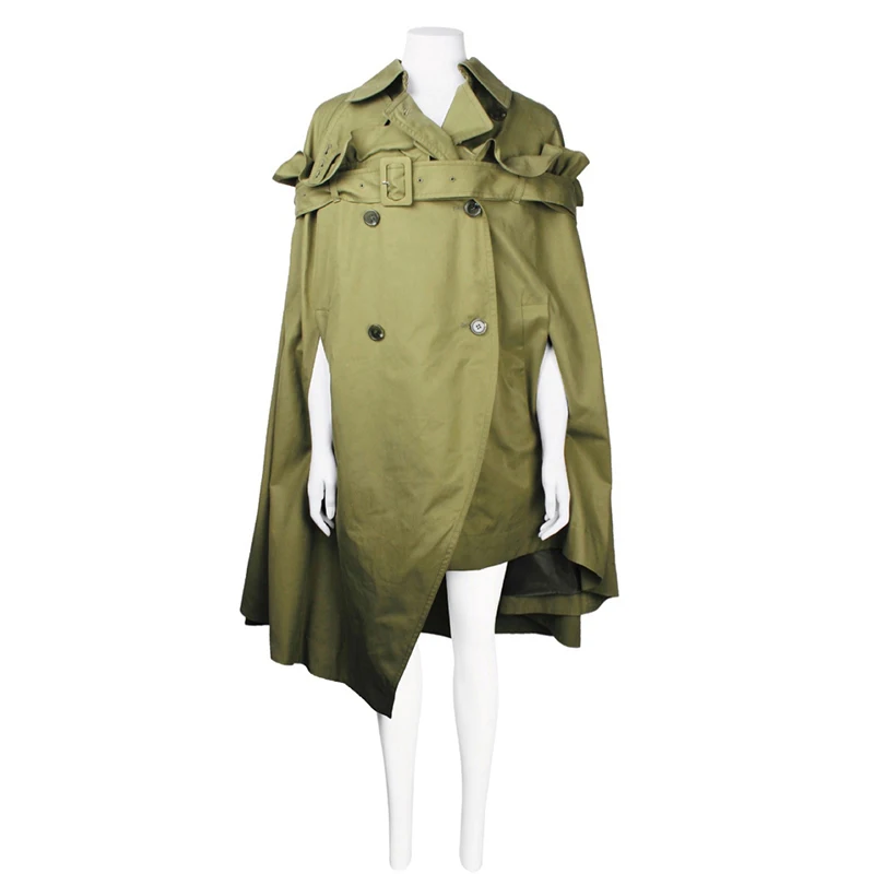 [EAM] ассиметричная куртка свободного кроя с поясом, новинка, Женское пальто с отворотом и длинным рукавом, модное осенне-зимнее пальто 1A339