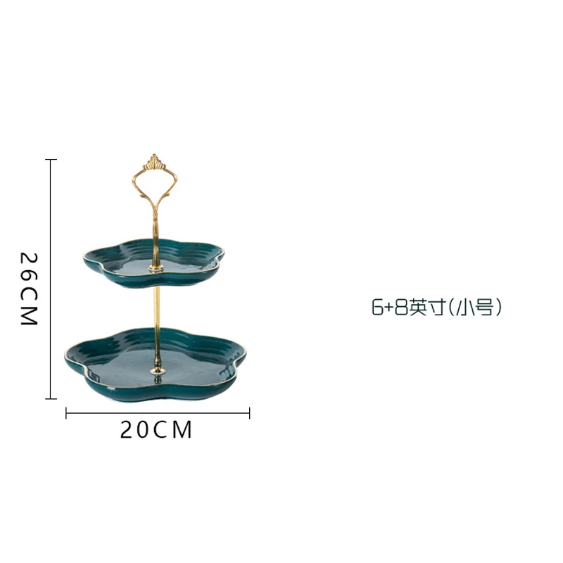Зеленый керамический торт стенд многослойная подставка для торта вечерние подставка для десерта подставка для кексов инструмент для украшения - Цвет: S