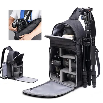

Besegad Portable Waterproof DSLR Camera Chest Sling Crossbody Shoulder Bag with Removable Divider Tripod Holder for Photographer